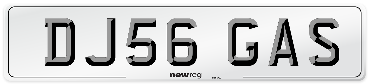 DJ56 GAS Number Plate from New Reg